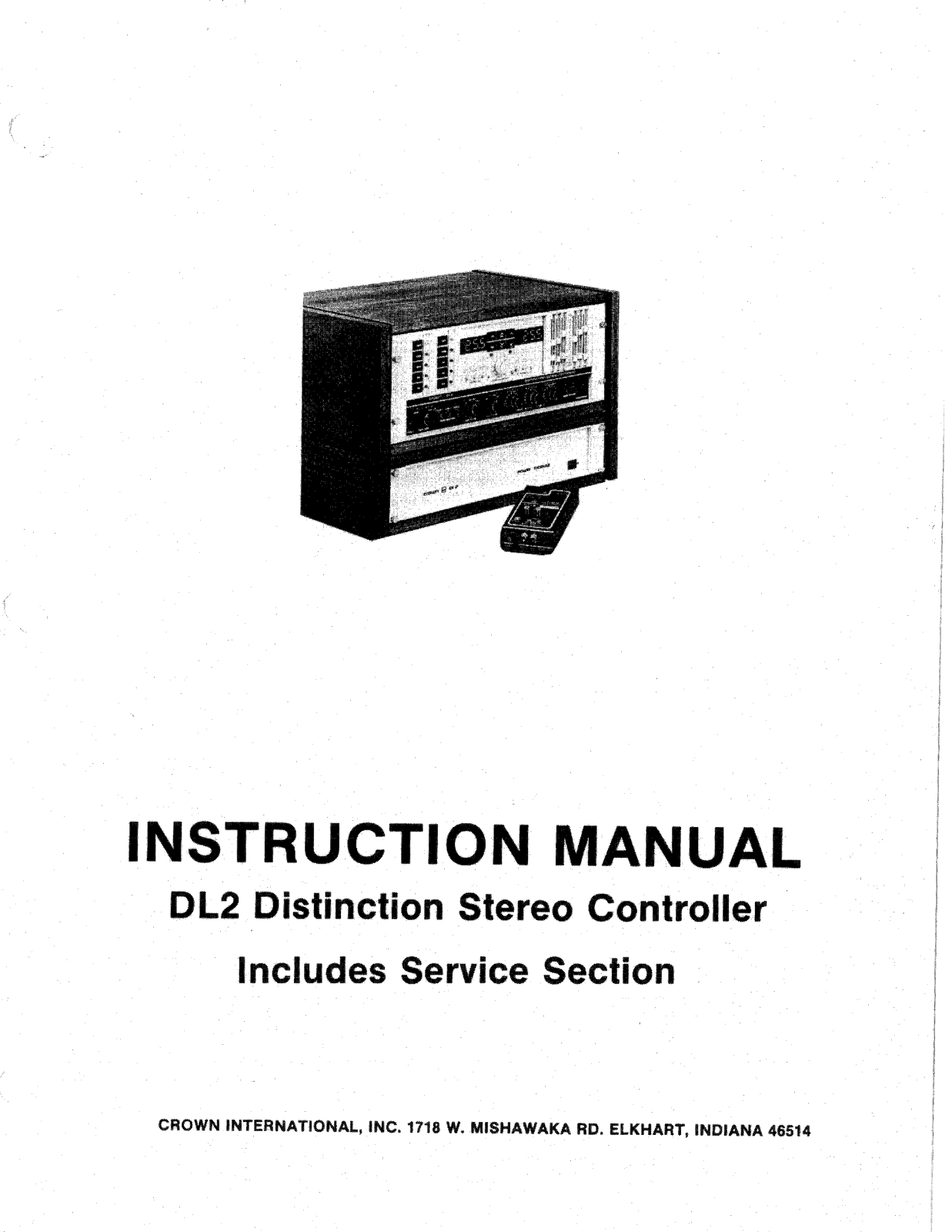 Crown DL-2 Owners manual