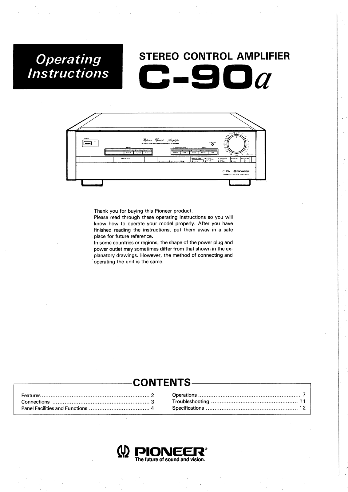 Pioneer C-90-A Owners manual