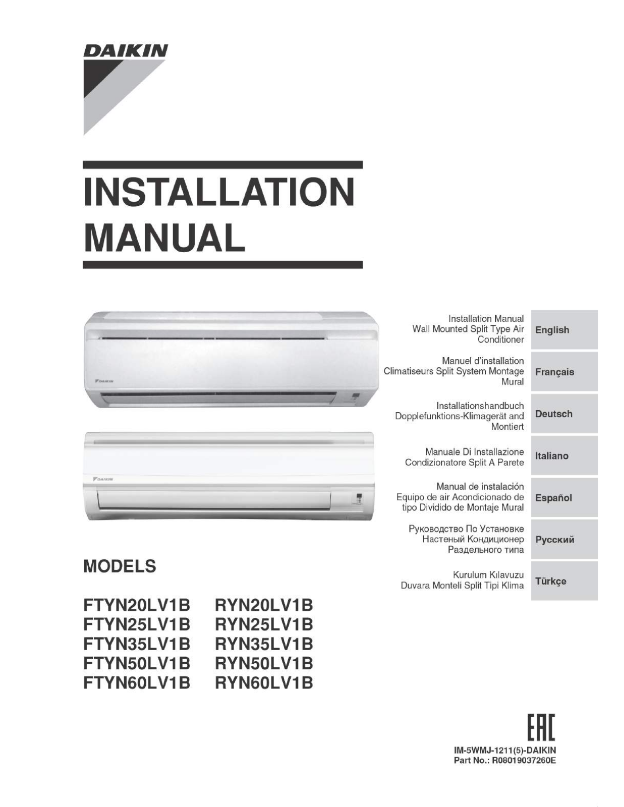 Daikin FTYN-L, RYN-L User manual