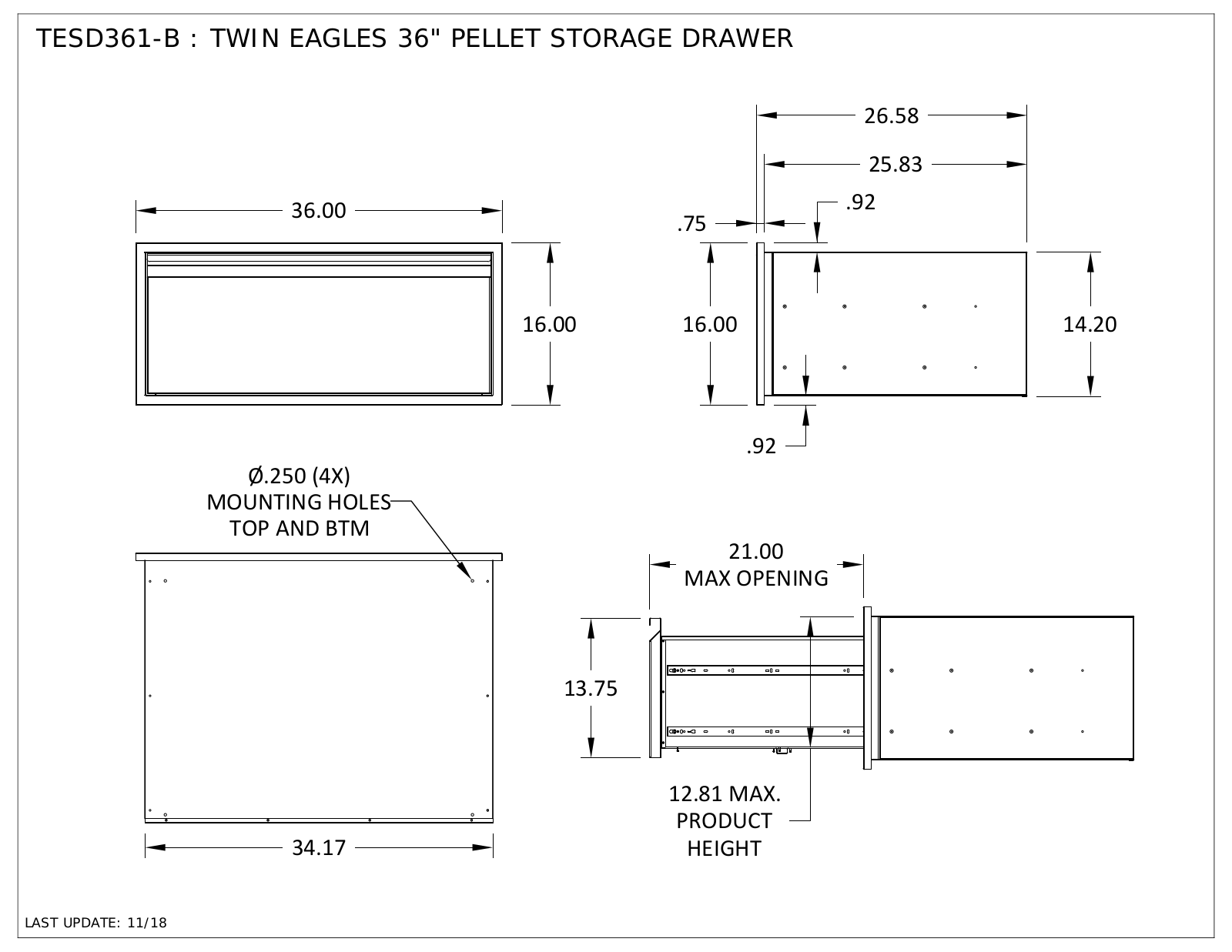 Twin Eagles TESD361B Specifications - ManualMachine.com