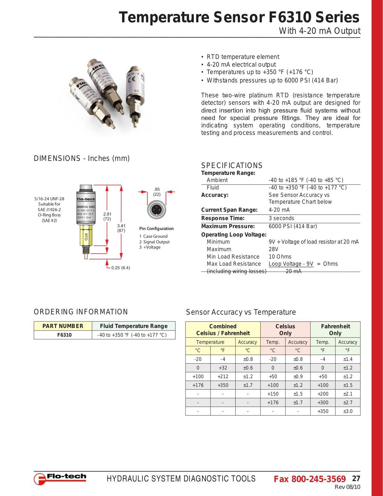 Flo-tech F6310 Specifications