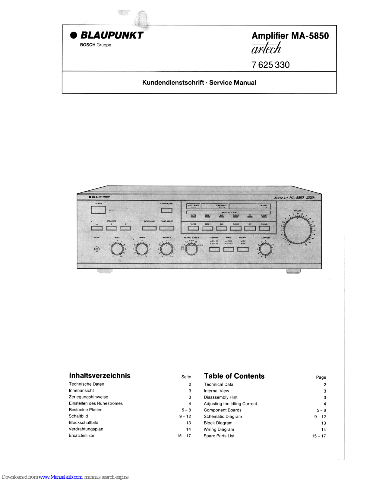 Blaupunkt MA-5850 Service Manual