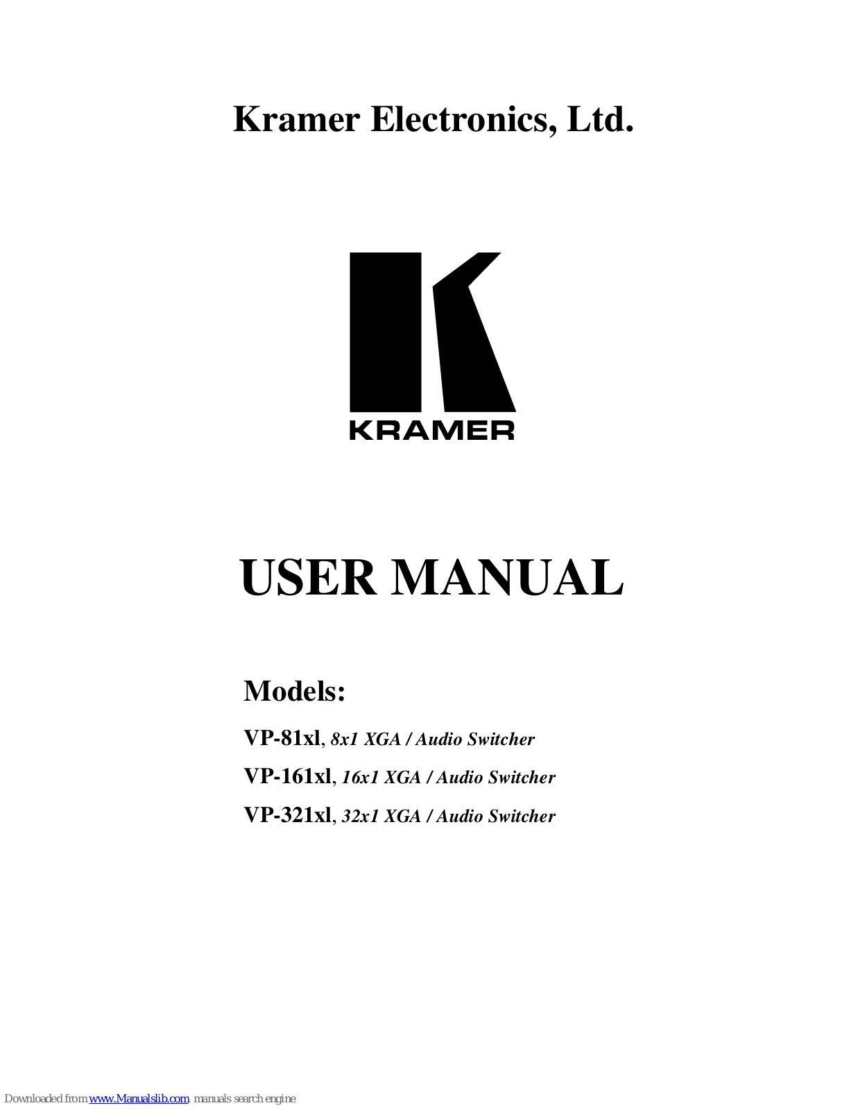 Kramer VP-81x1, VP-321x1, VP-161x1 User Manual