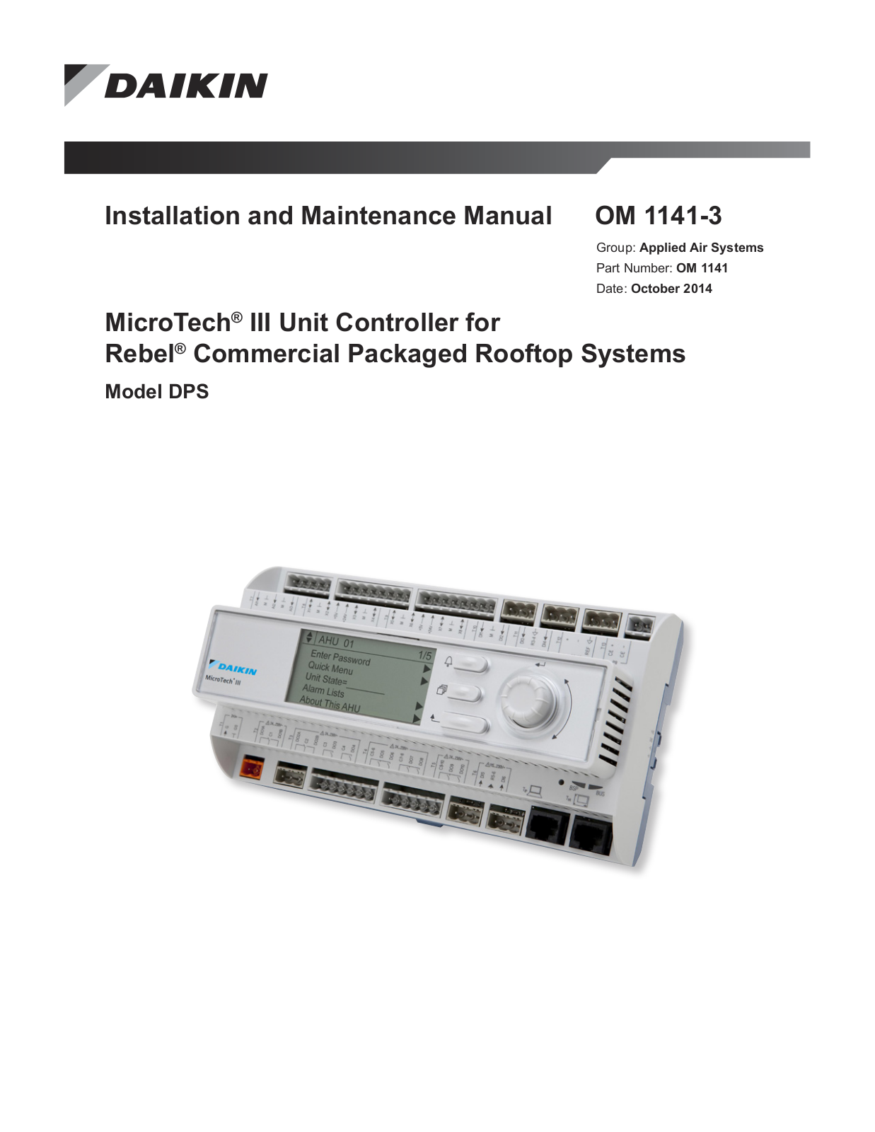 Daikin DPS Installation And Maintenance Manual