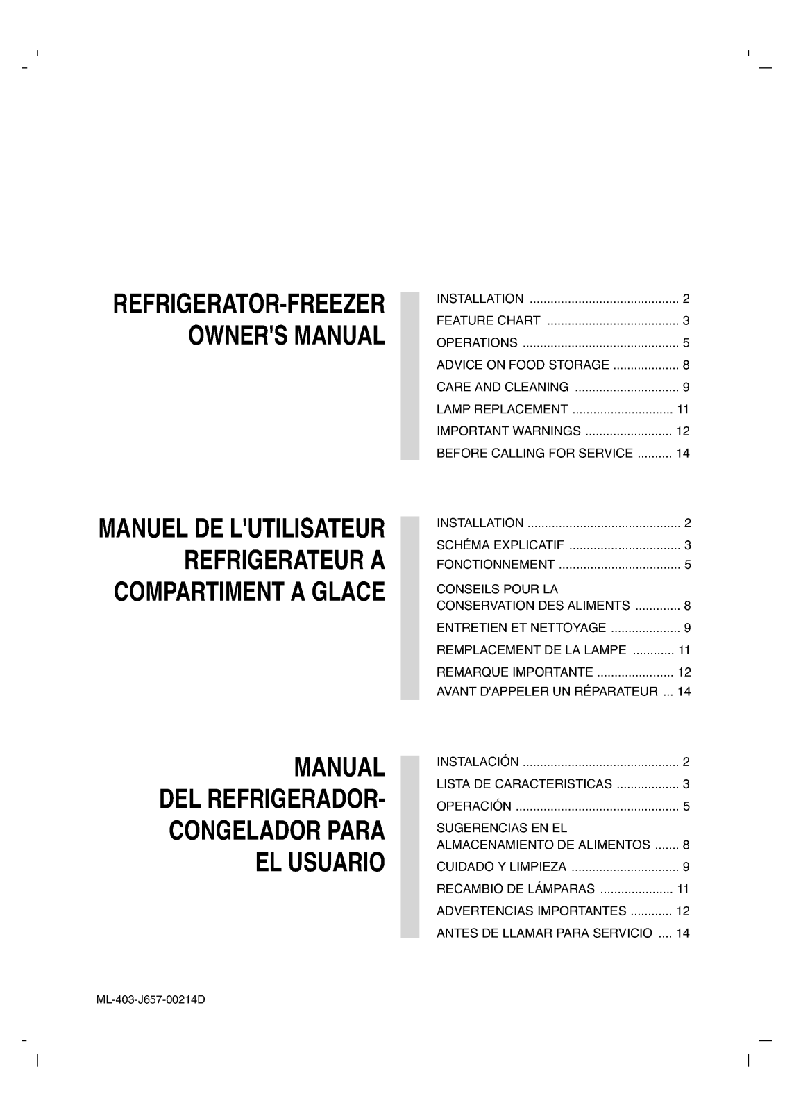 LG HRF-C400FA, ER4016-S User Manual