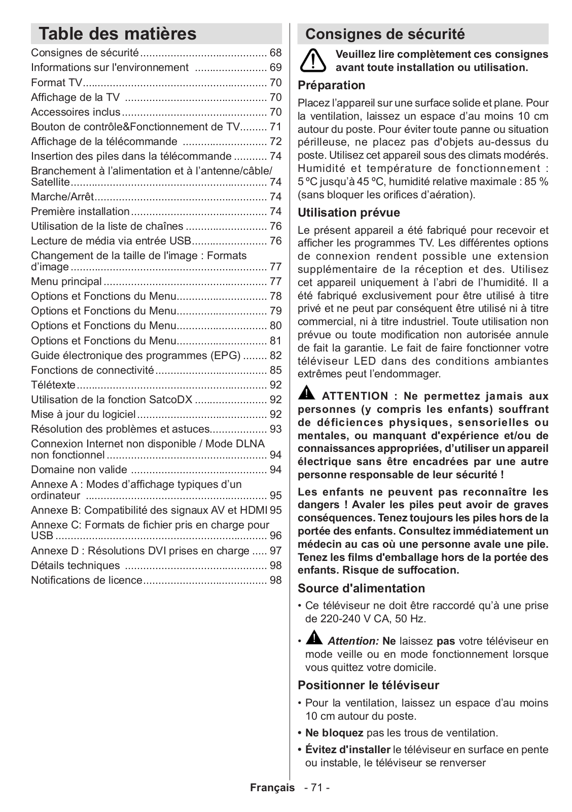 Telefunken L40F278X3CW-3DU INSTRUCTION MANUAL