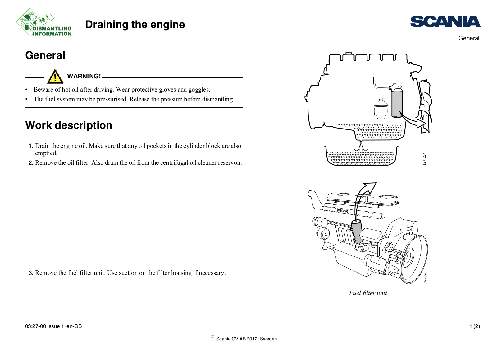 Scania Draining the Service Manual