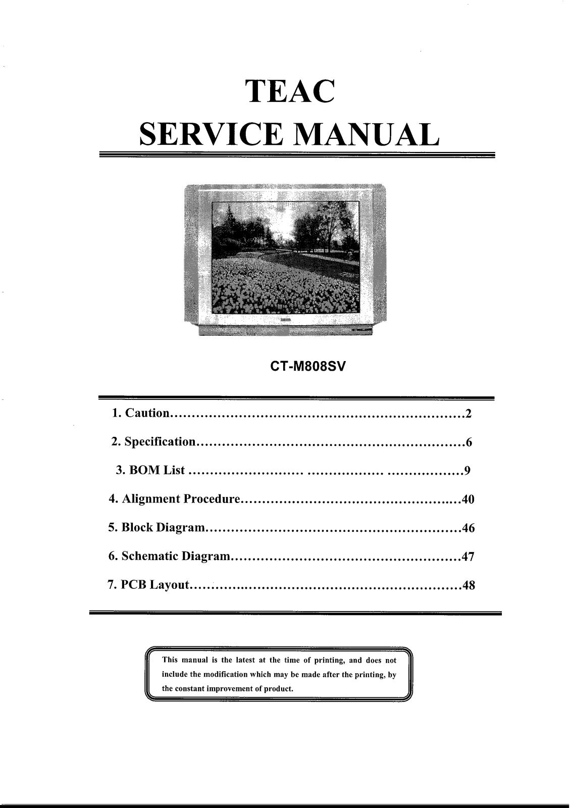 TEAC CTM-808-SV Service manual