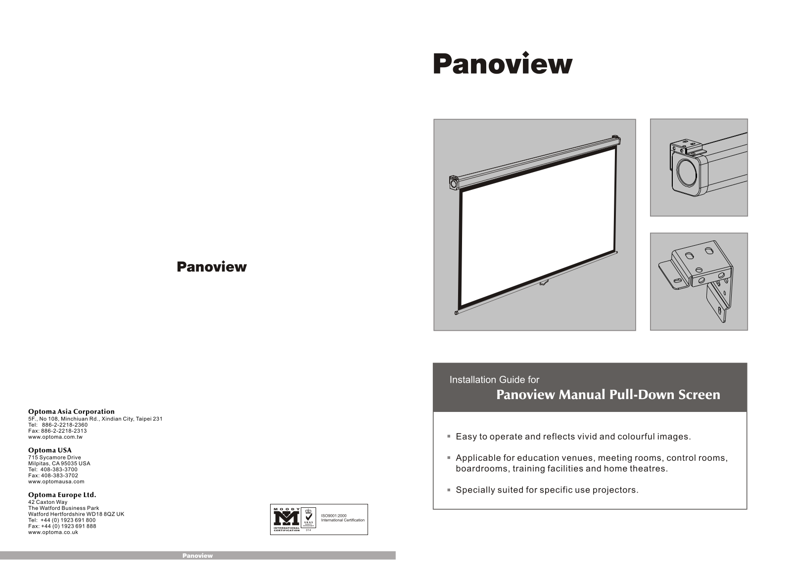 Optoma DS-3072PMG, DS-3120PMG, DS-9106PMG, DS-9120PMG, DS-9084PMG Owner's Manual