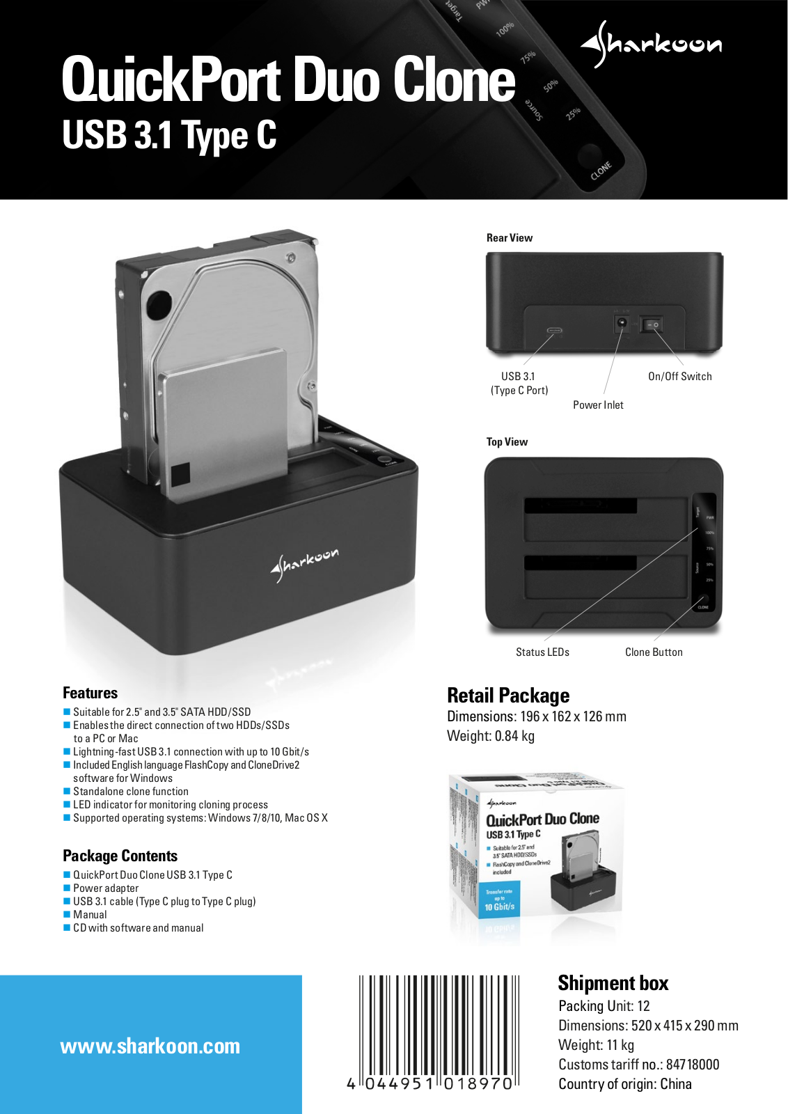 Sharkoon Quickport Duo User Manual