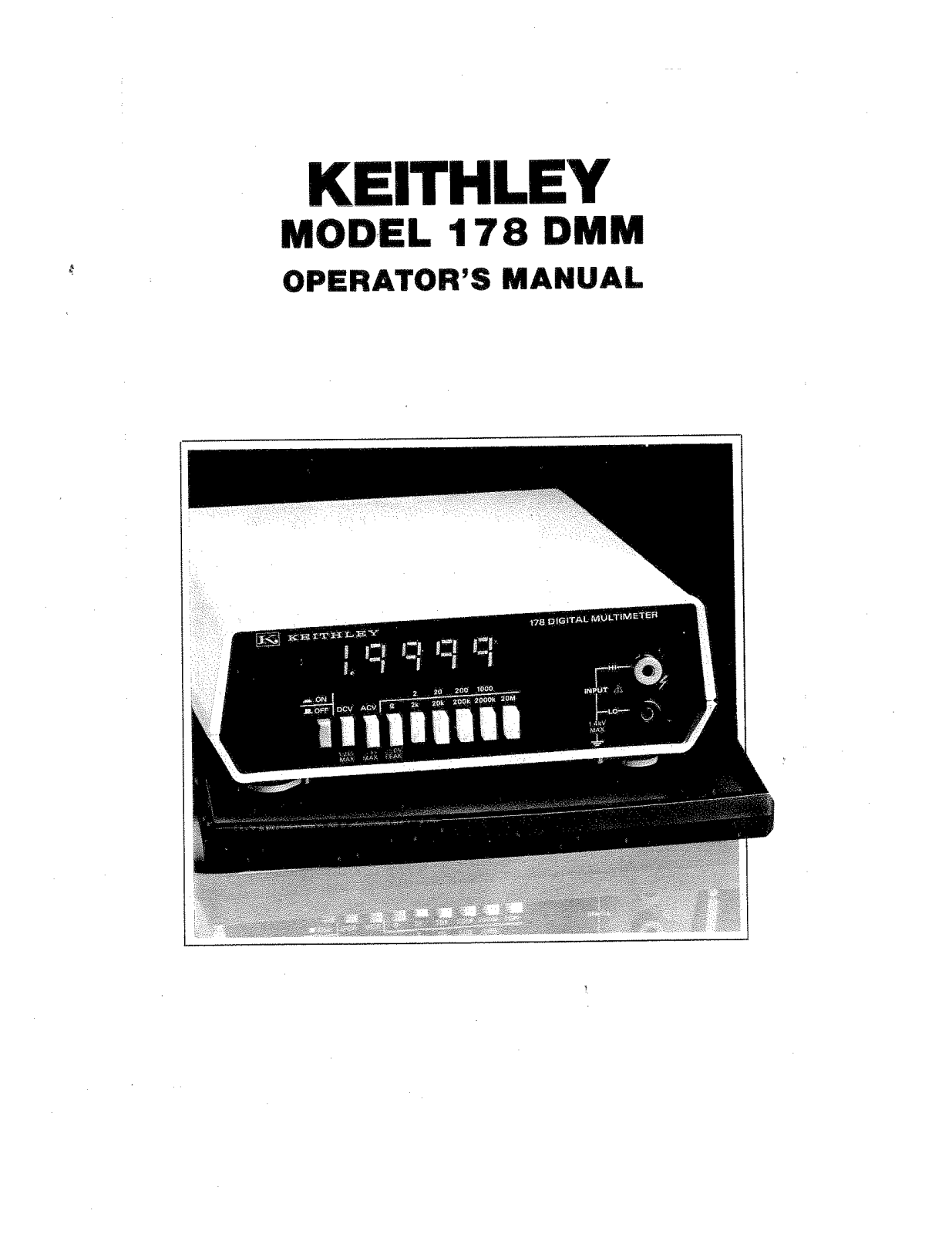 Keithley 178 Service manual