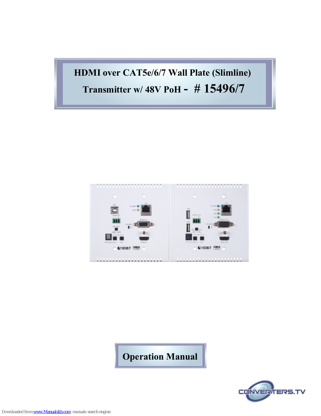 Converters.TV 15496/7 Operation Manual