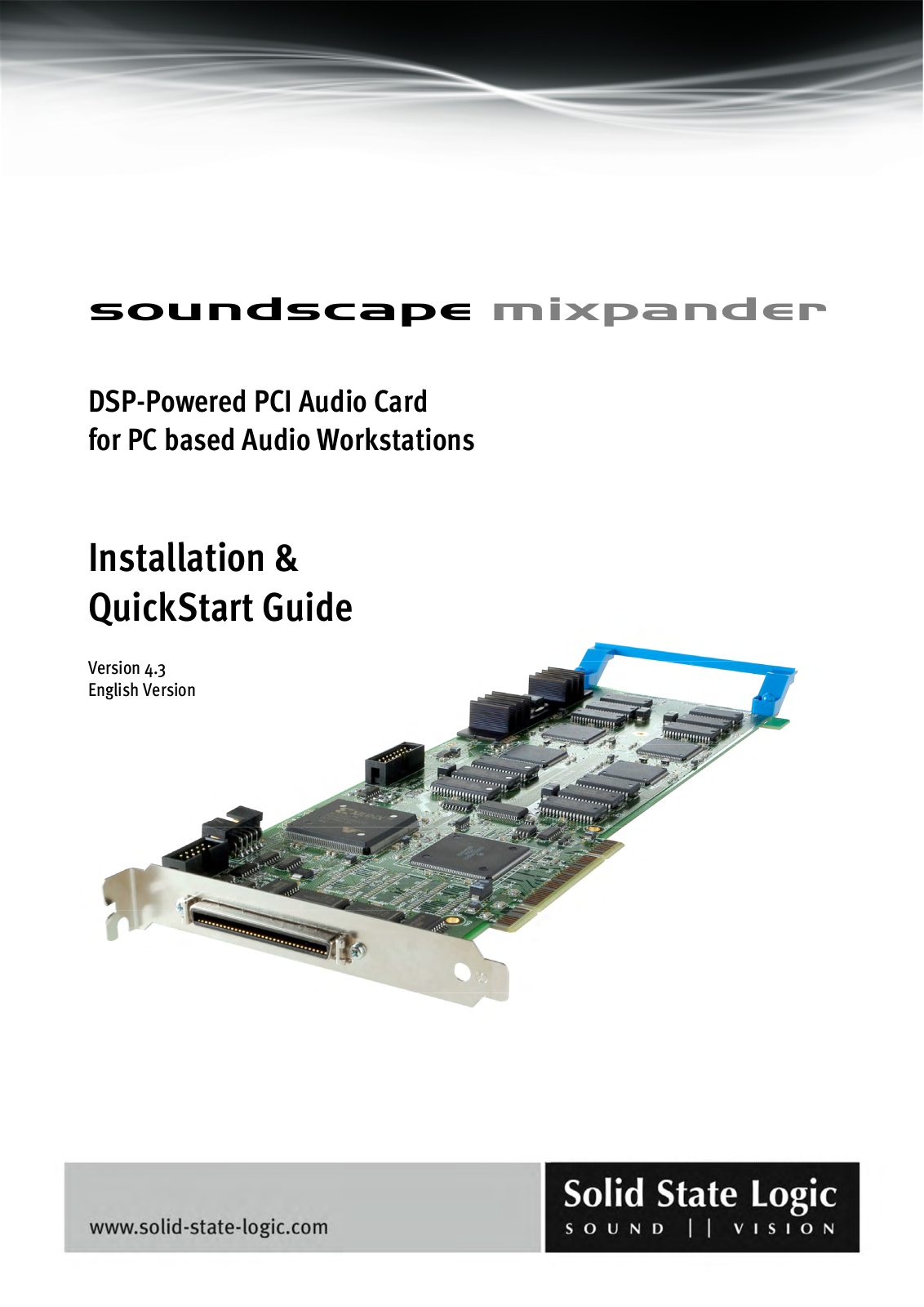 Solid State Logic DSP-Powered PCI Audio Card User Manual