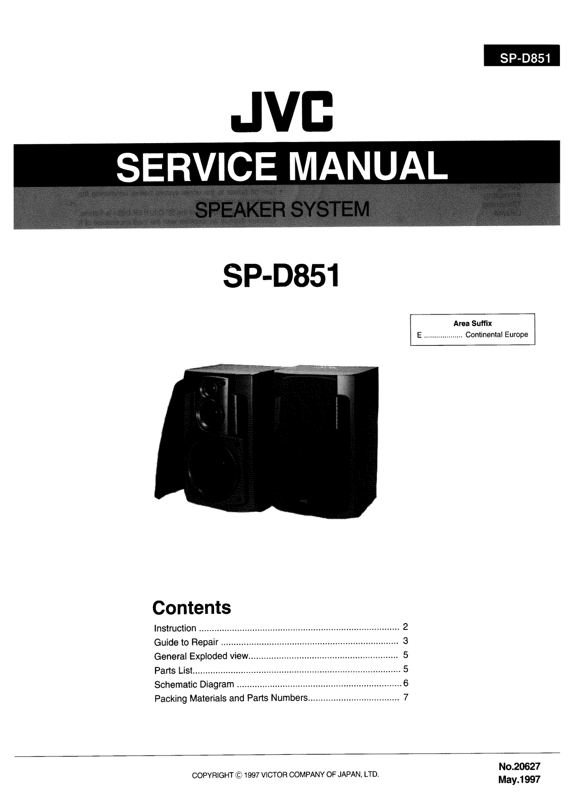 JVC SP-D851 Service Manual