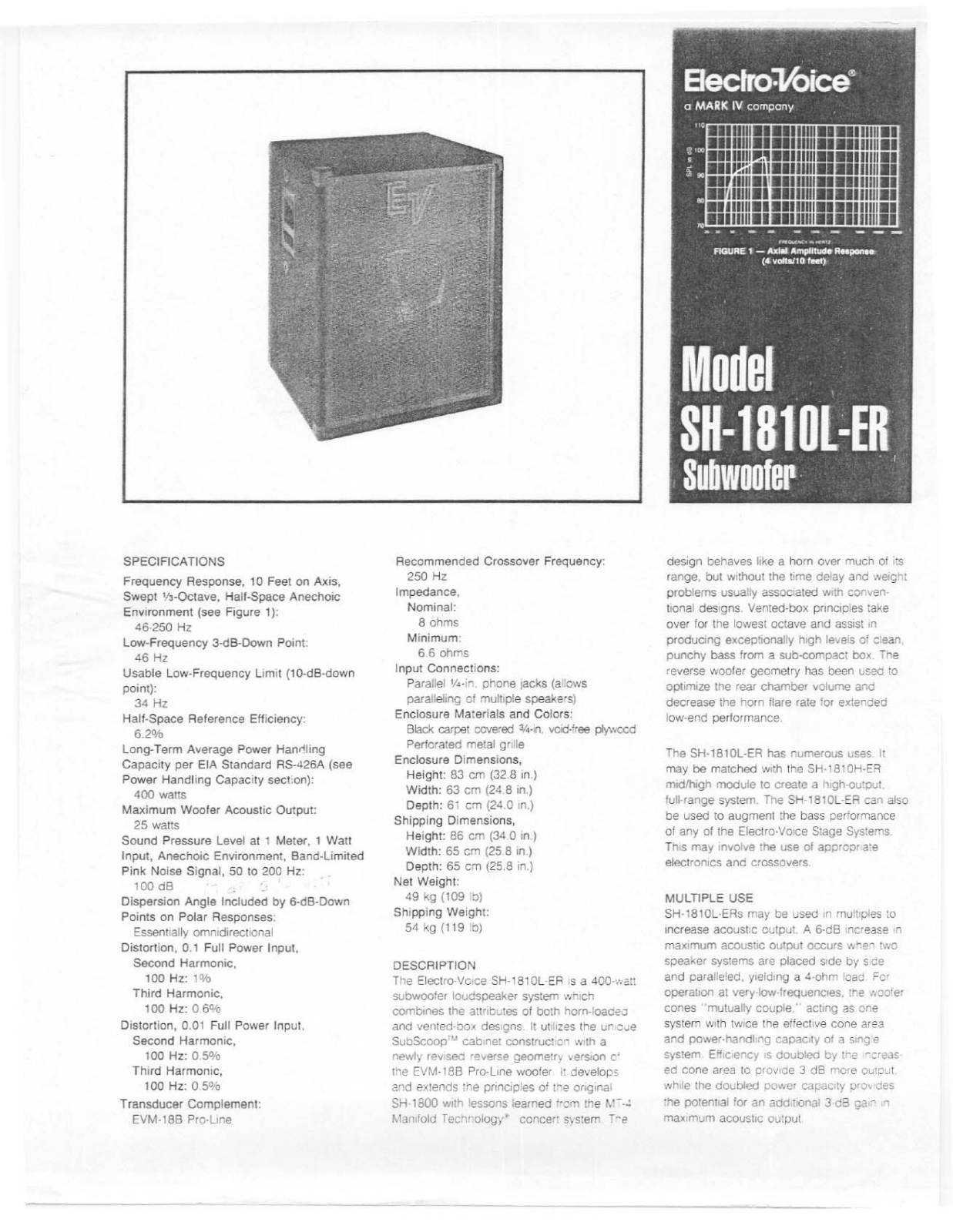 Electro-Voice SH-1810L-ER User Manual