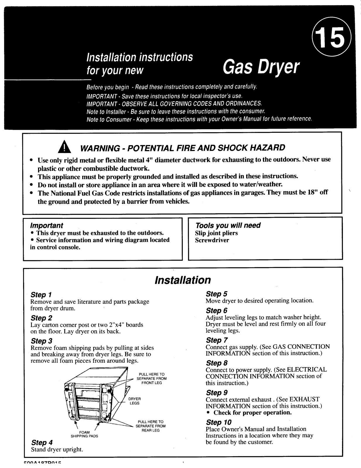 Fisher & Paykel DG60FA27AW2-96979 Installation Guide