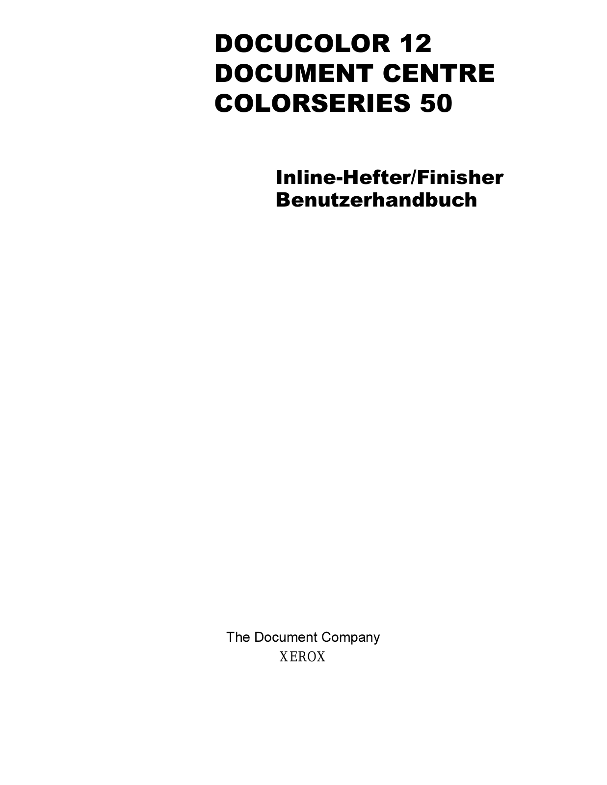 Xerox Document Centre ColorSeries 50 User Guide