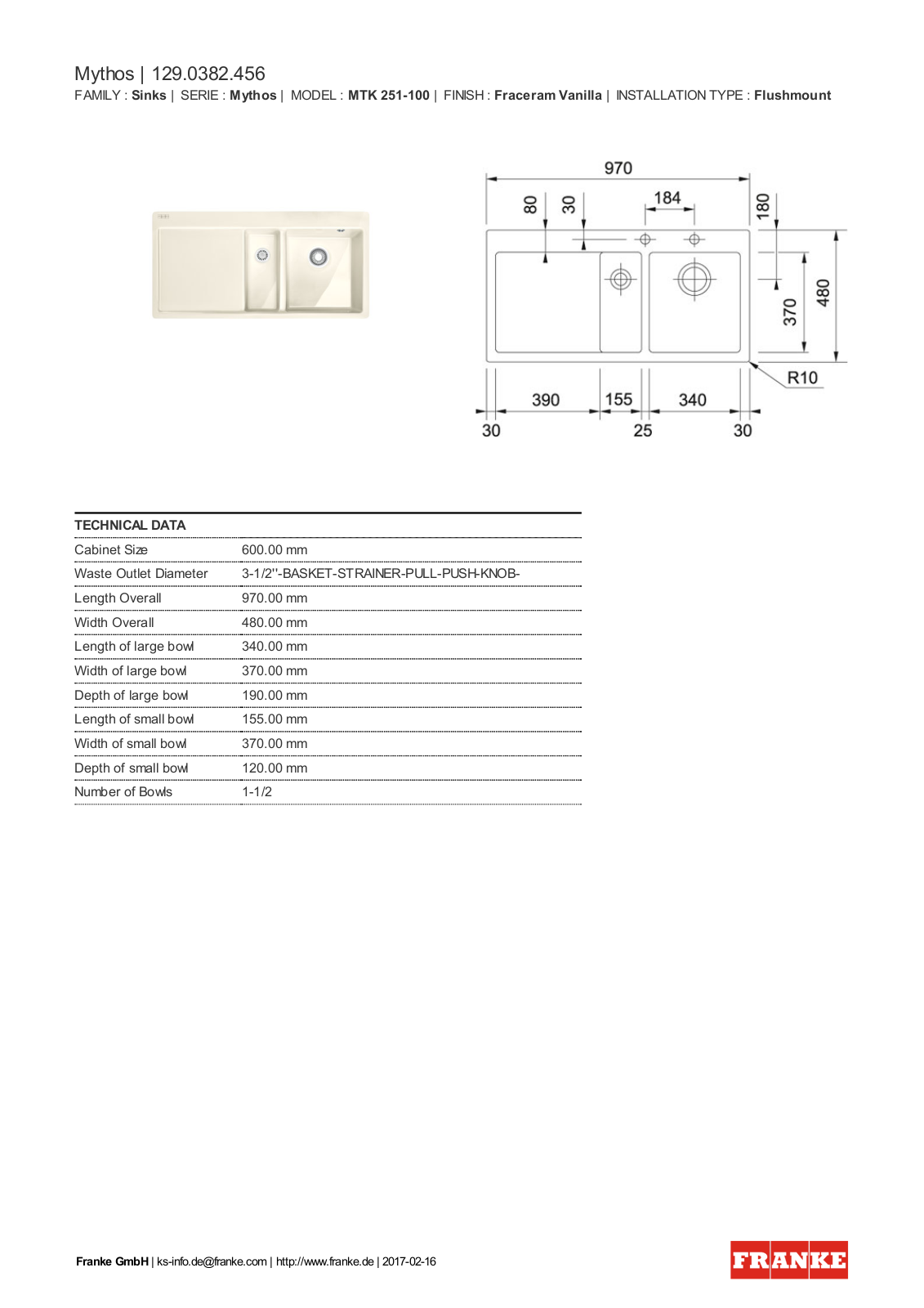 Franke 129.0382.456 Service Manual