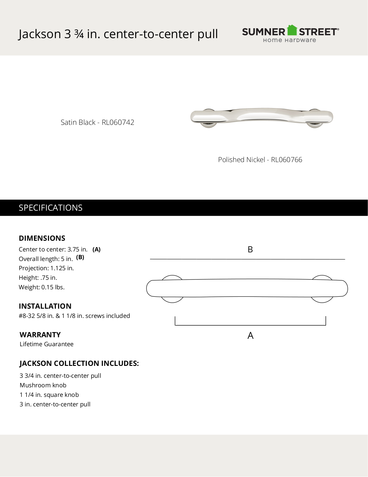 Sumner Street Home Hardware CTHD1035 Specifications - ManualMachine.com