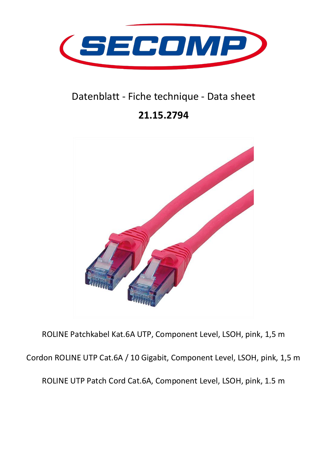 Roline 21.15.2794 User Manual