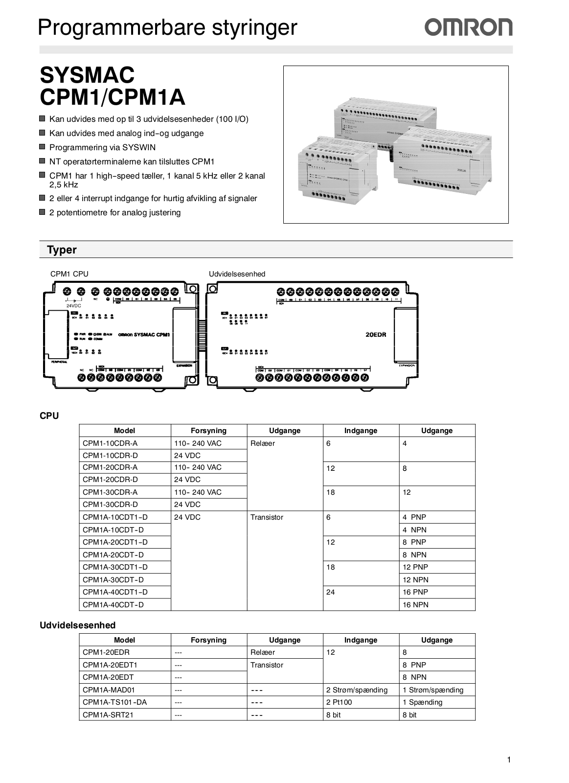 Omron CPM1A, CPM1 DATASHEET