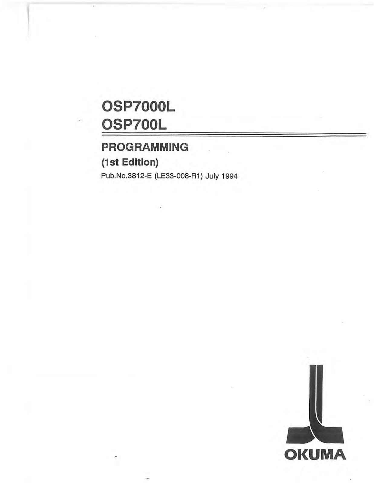 okuma OSP7000L, OSP700L User Manual