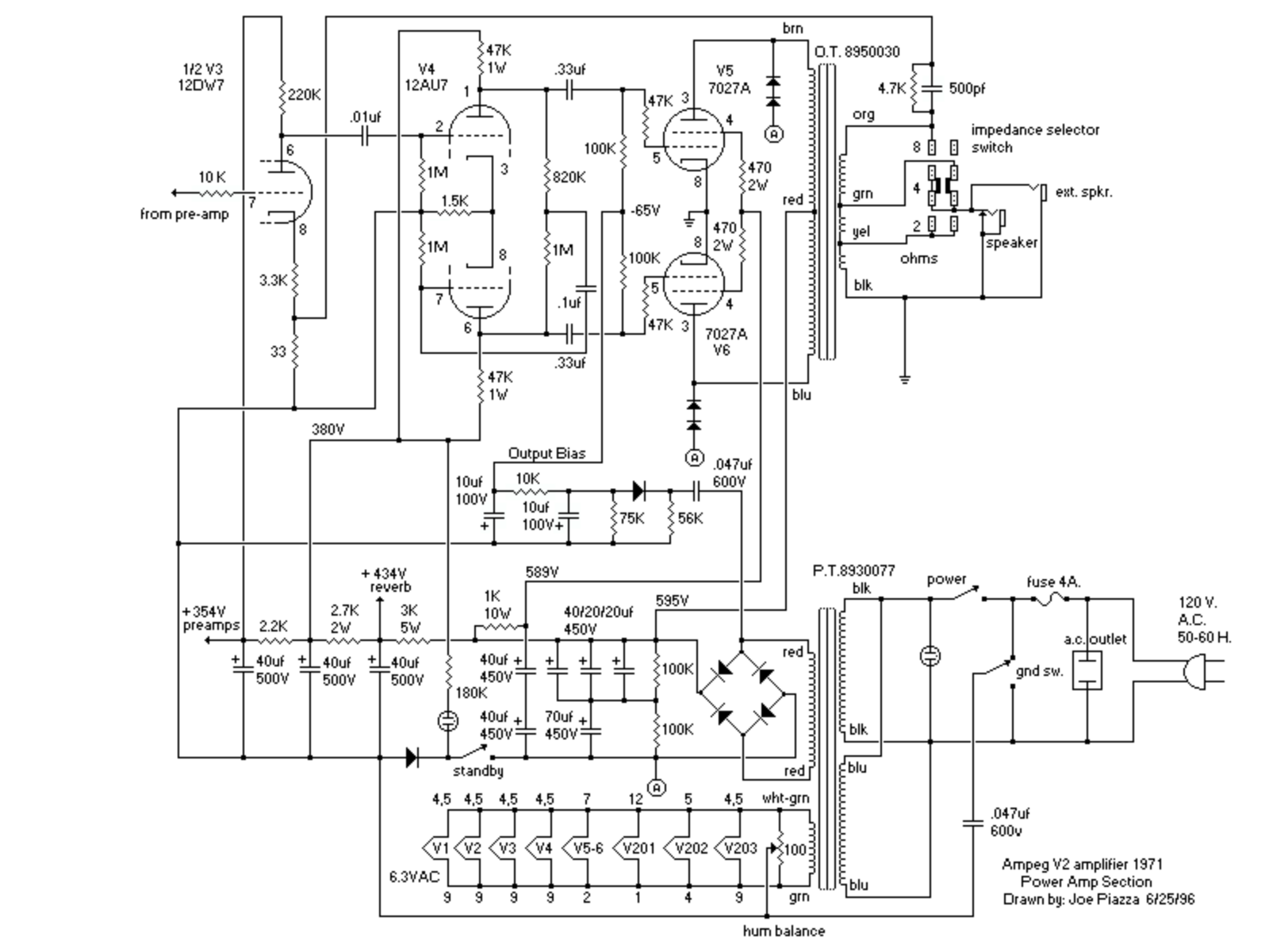 Ampeg v2powamp schematic