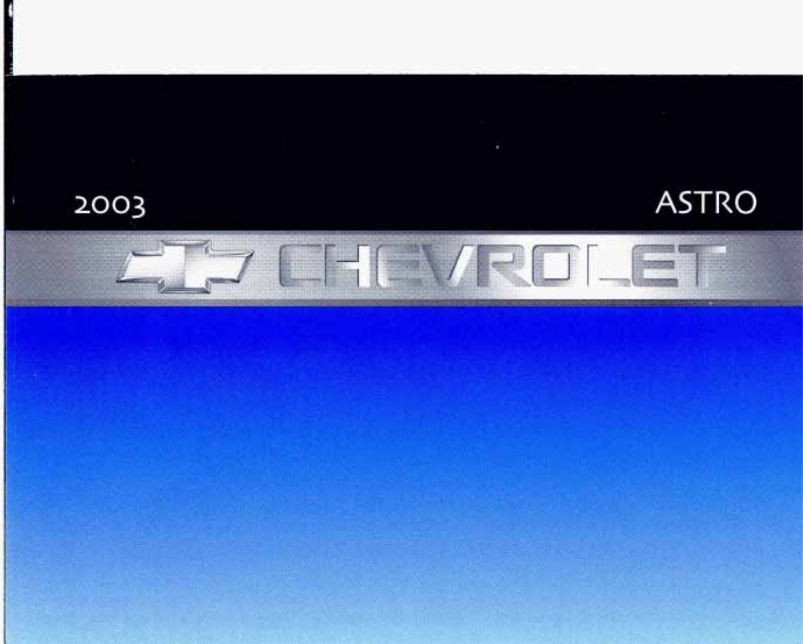 Chevrolet Astro Passenger 2003 Owner's Manual