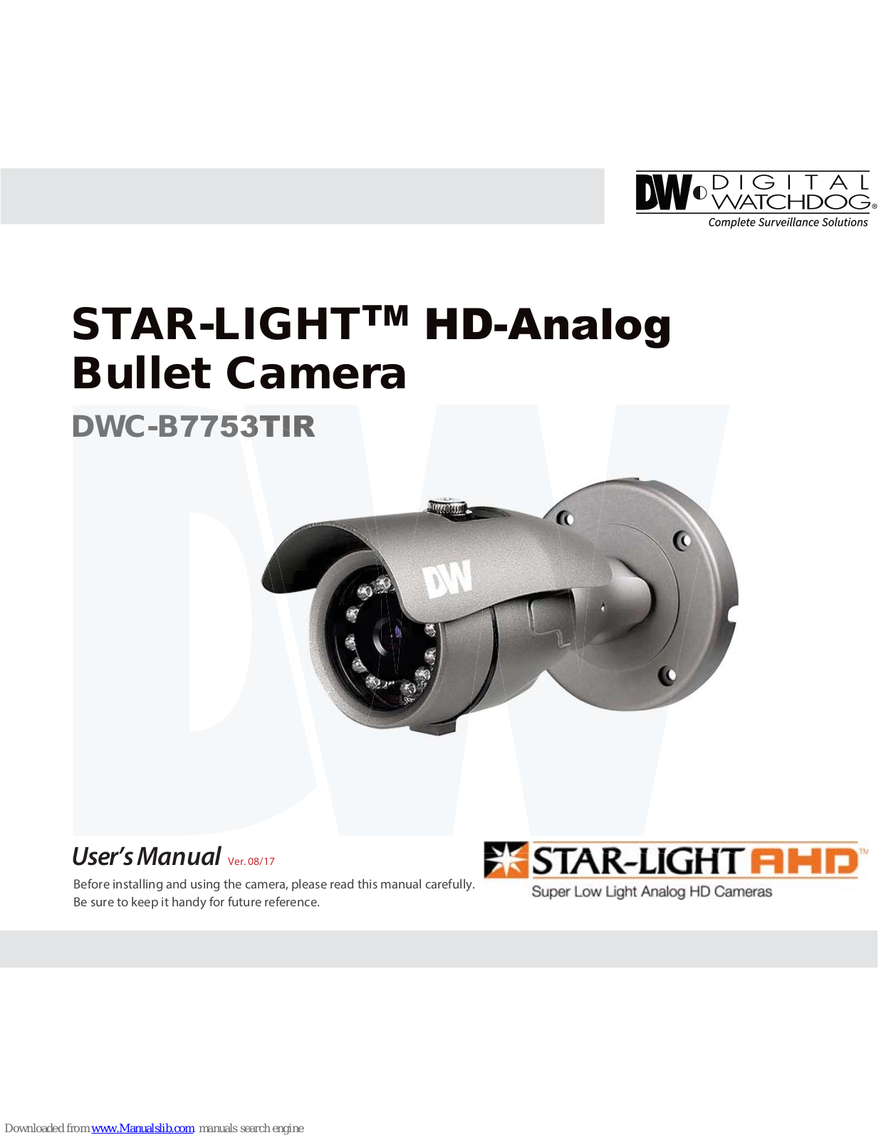 Digital Watchdog STAR-LIGHT DWC-B7753TIR User Manual