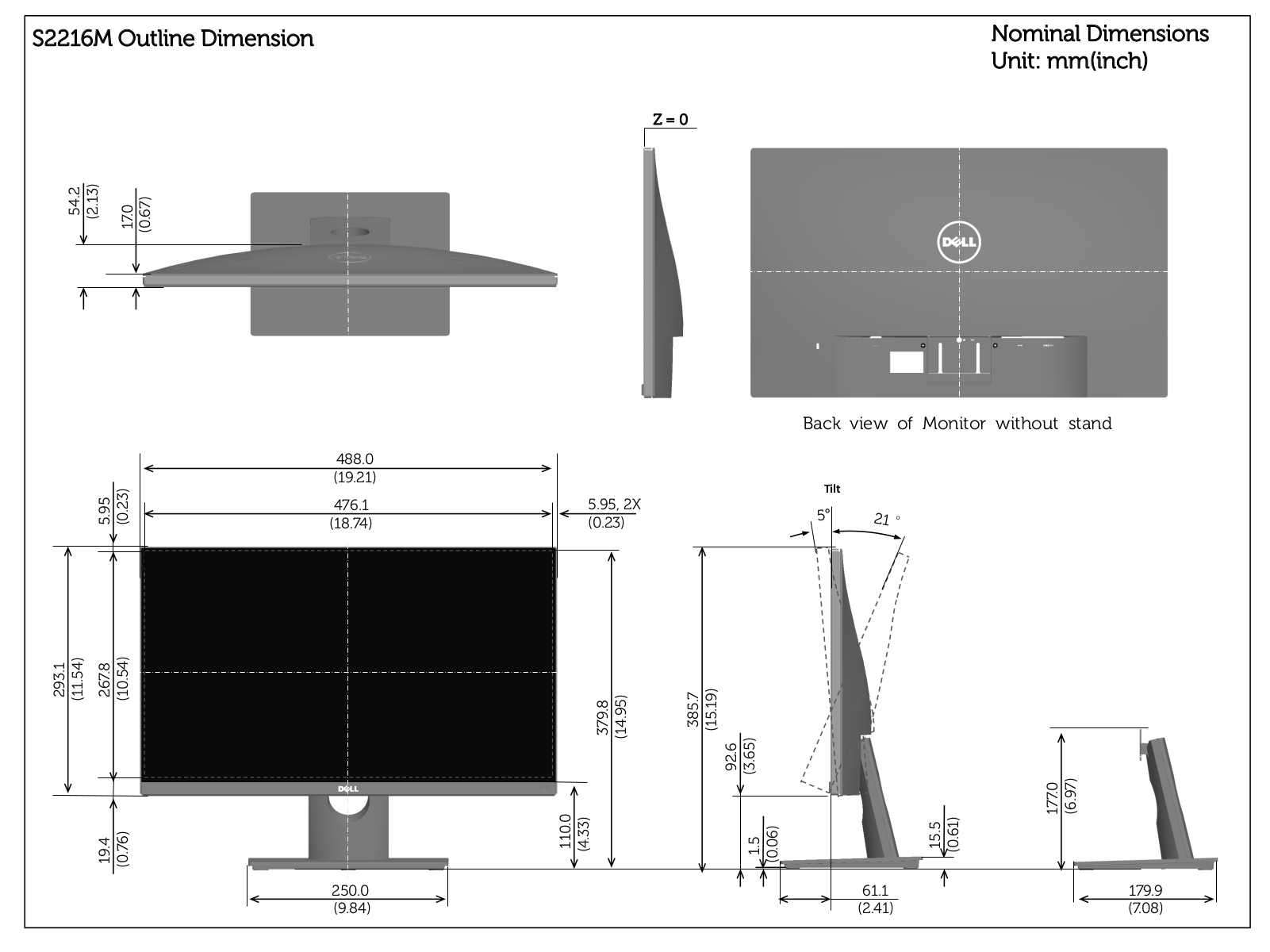 Dell S2216M User Manual