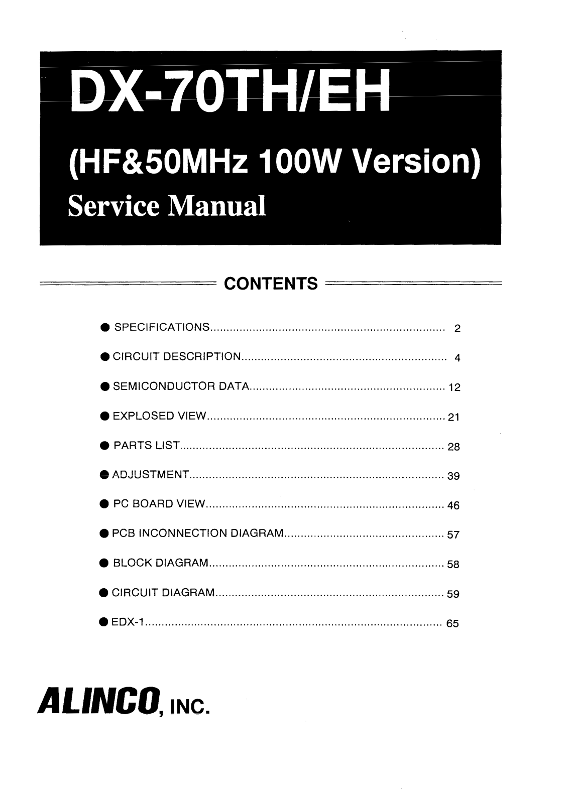 Alinco dx70TH Service Manual