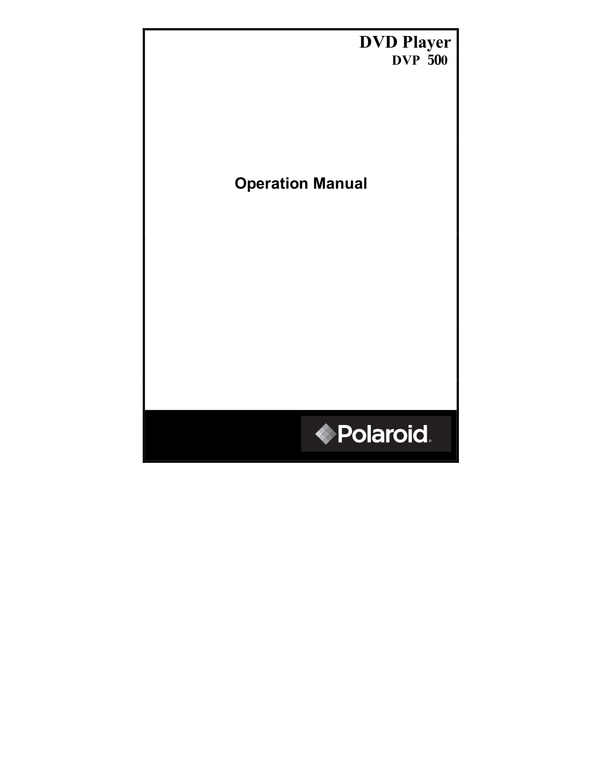 Polaroid DVP 500 User Manual