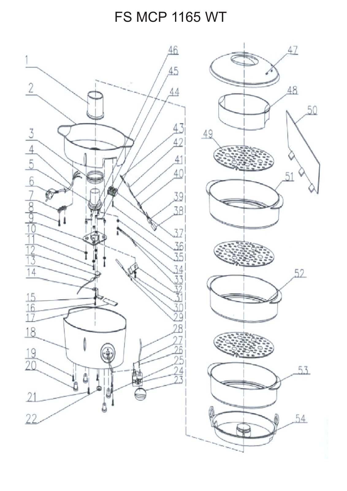 BORK FS MCP 1165 WT Spare Parts List