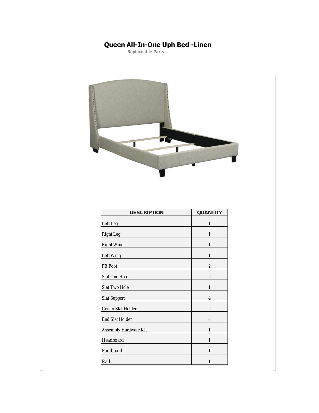 Sand & Stable W006113322 Replaceable Parts List - ManualMachine.com