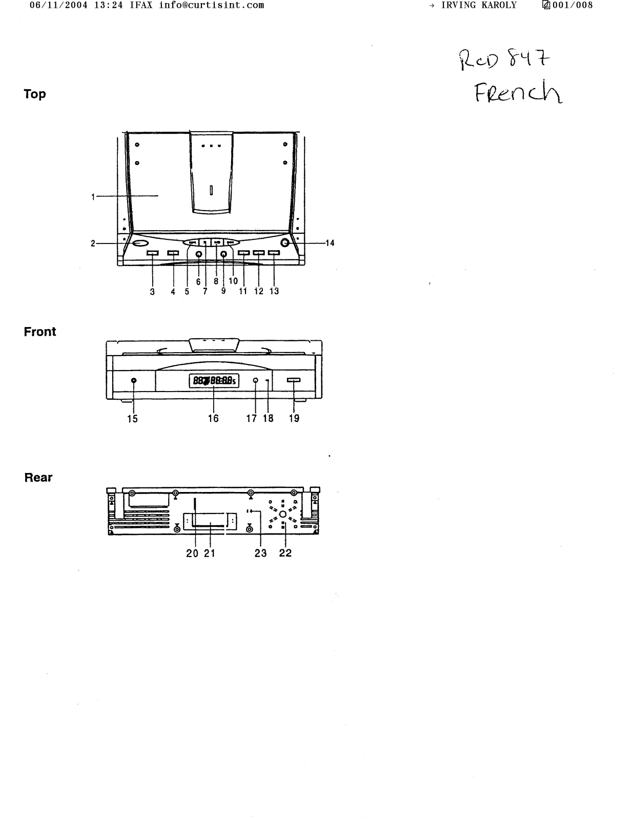 CURTIS RCD847 User Manual