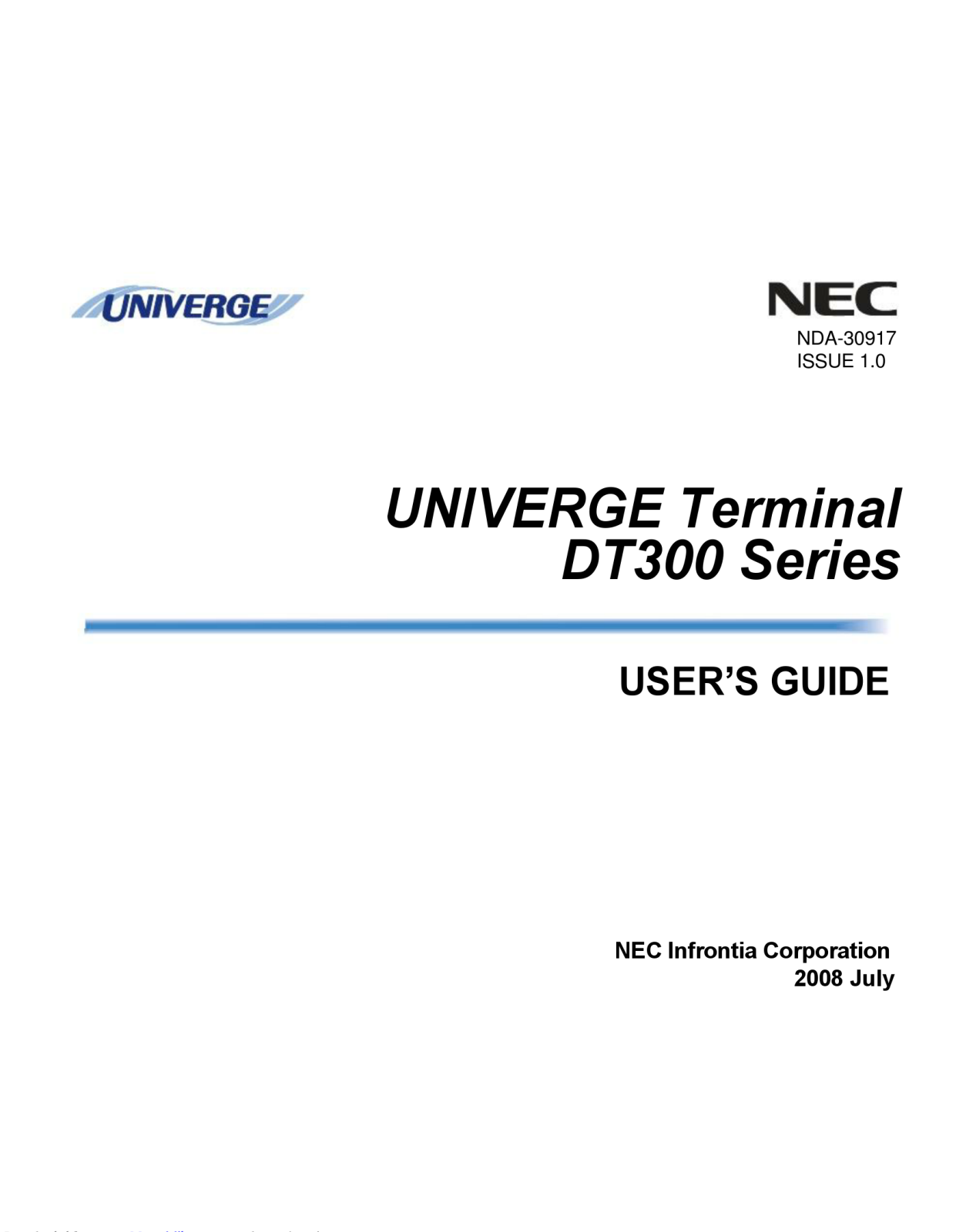 NEC DT300 User Manual - ManualMachine.com
