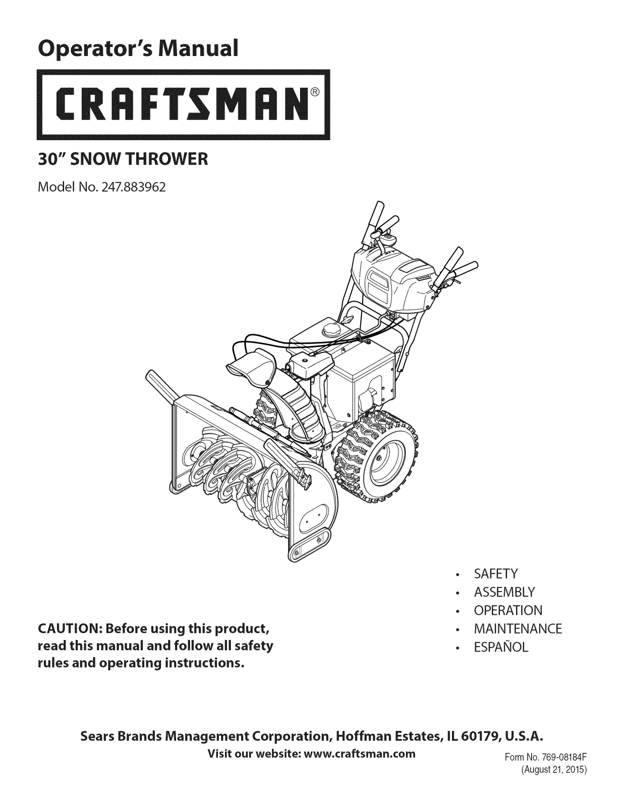 MTD 31BH55TH799 Owner’s Manual