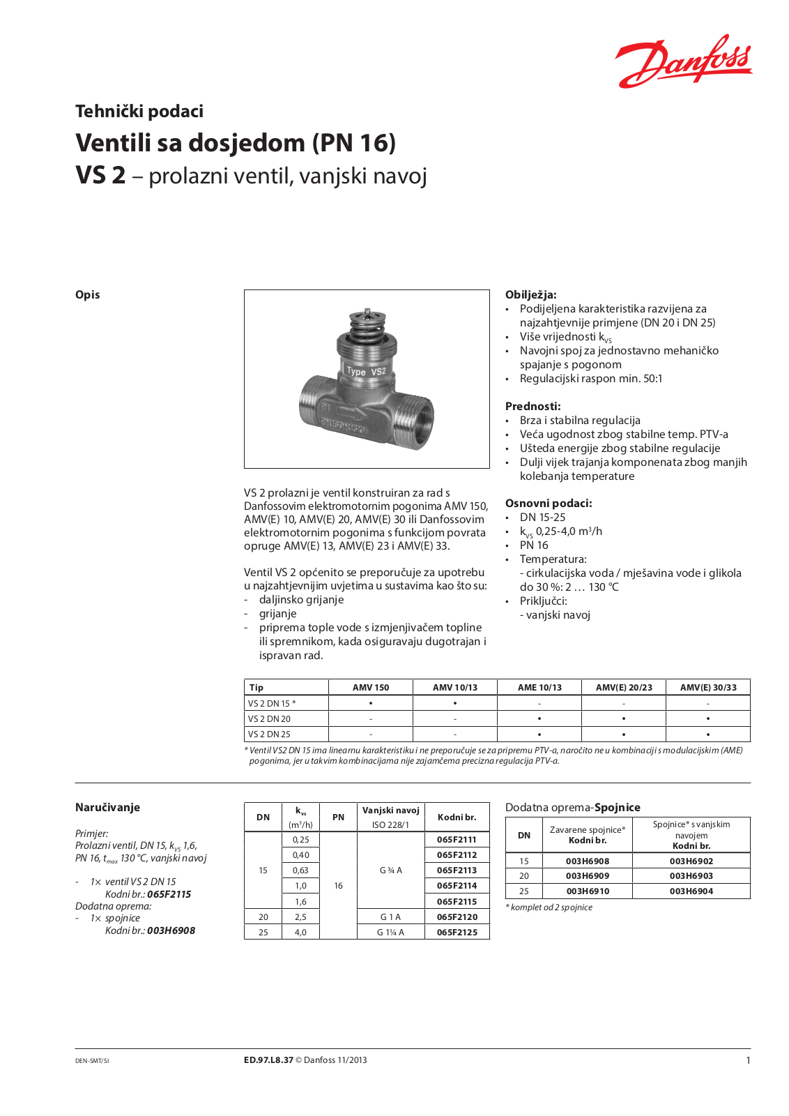 Danfoss VS 2 Data sheet