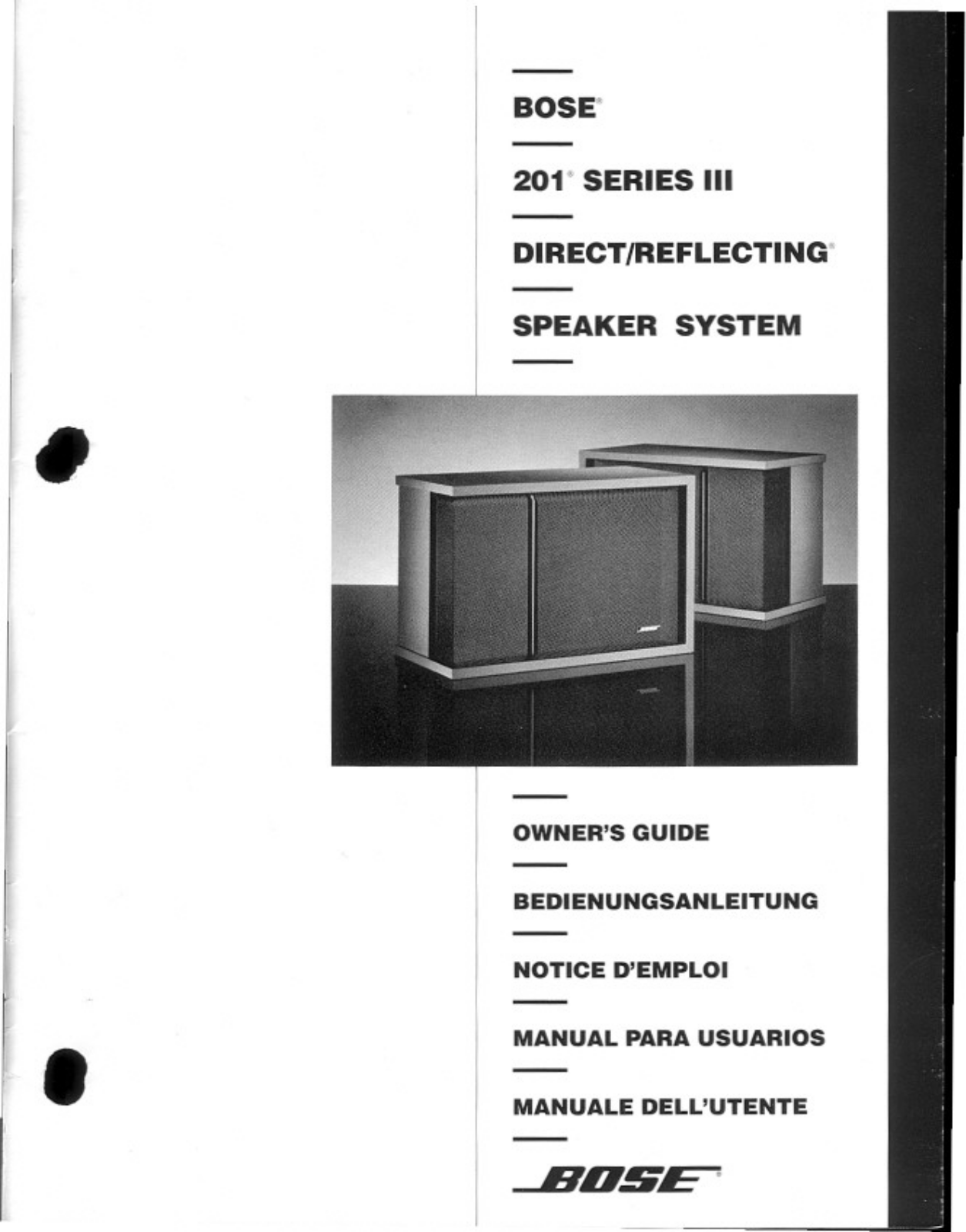 Bose 201III Owner Manual