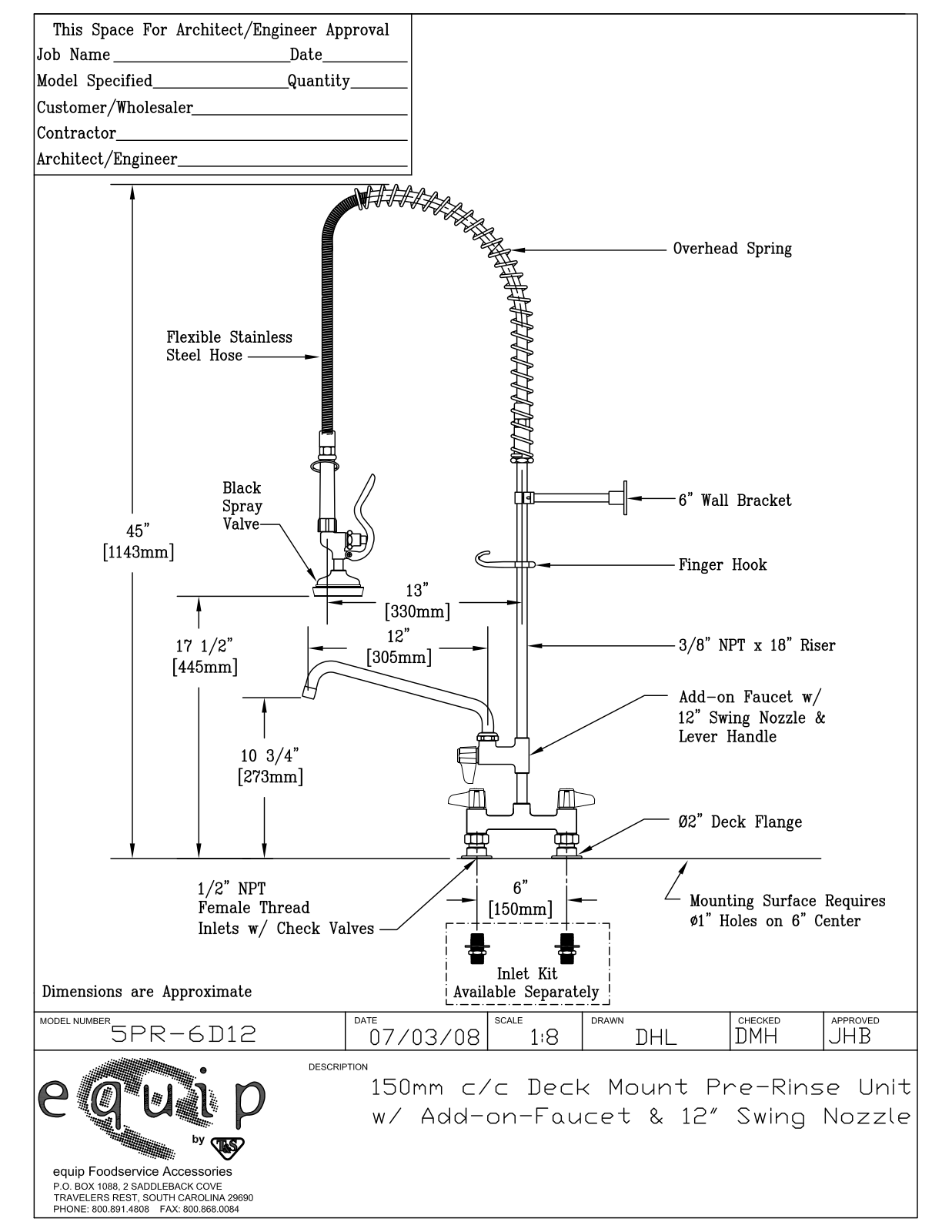 T&S Brass 5PR-6D12 User Manual