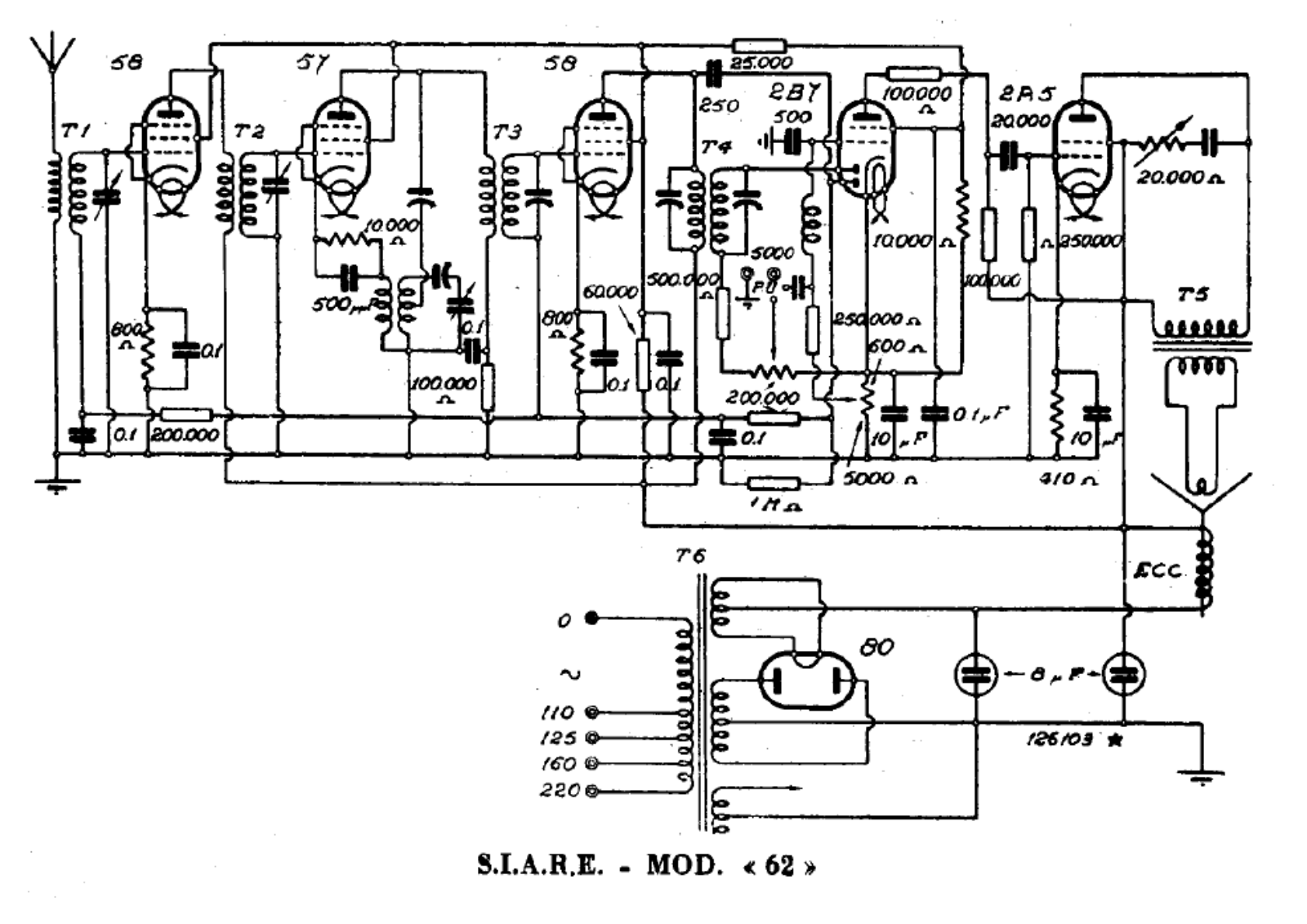 Siare Crosley 62 schematic