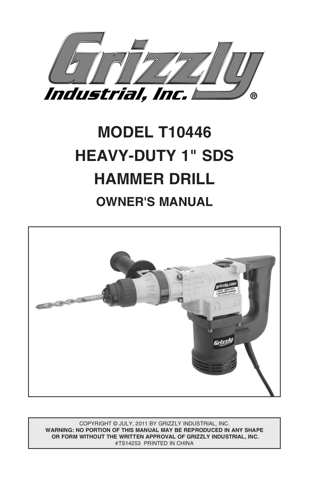 Grizzly T10446 User Manual