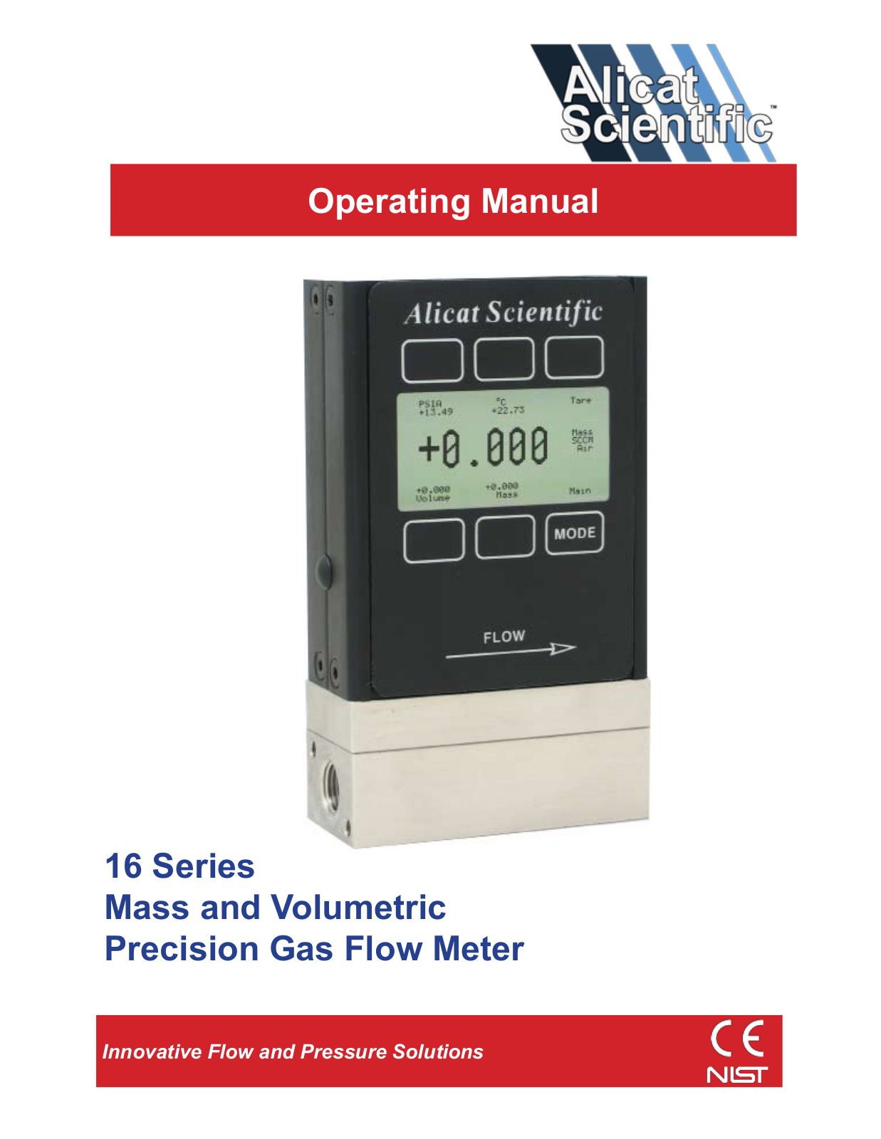 Alicat V Series Volumetric Flow Meter User Manual