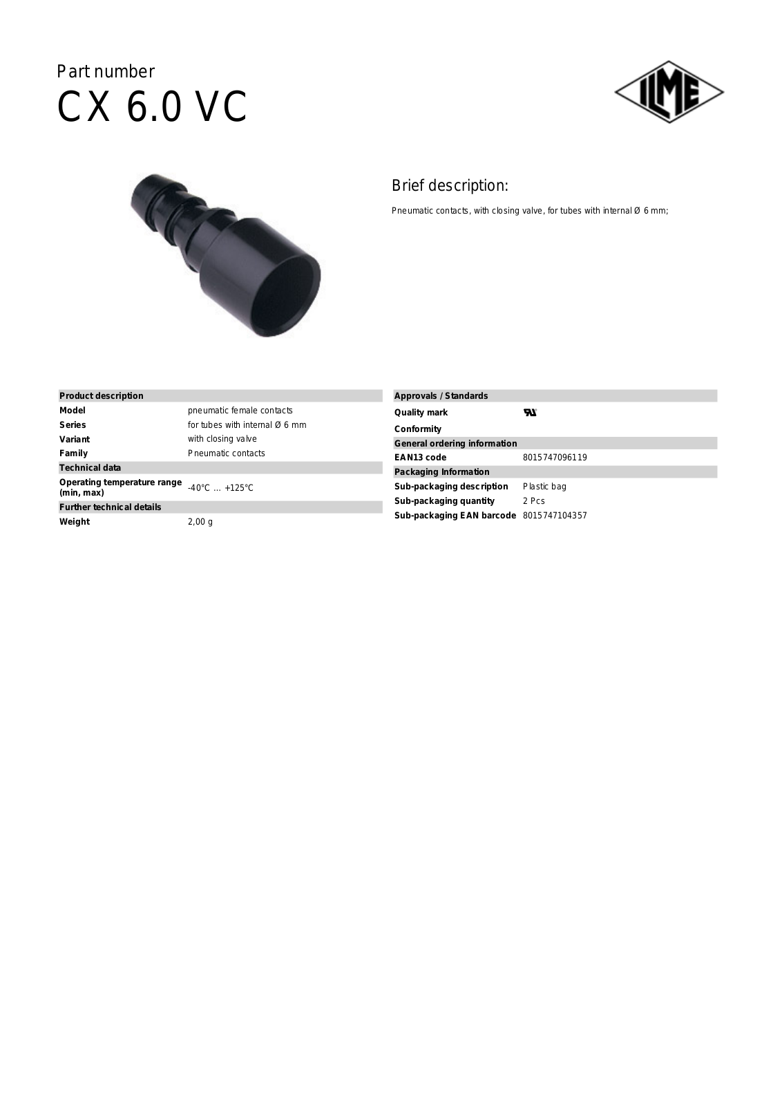 ILME CX-6.0VC Data Sheet