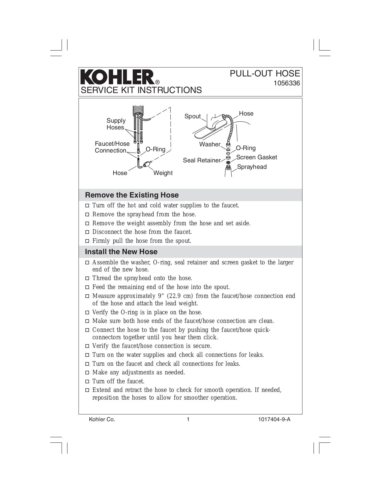 Kohler LBPR3378 Installation & Assembly - ManualMachine.com