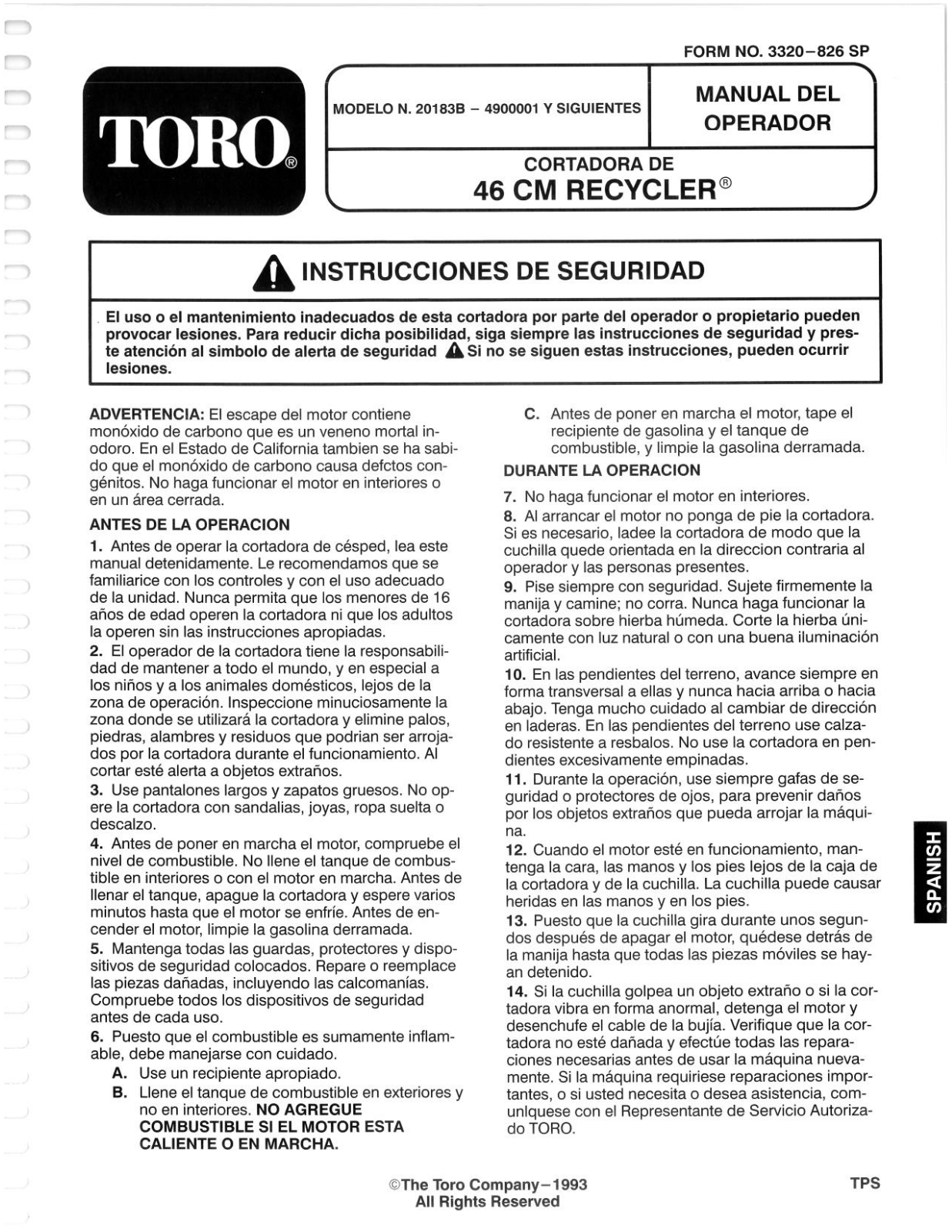 Toro 20183B Operator's Manual