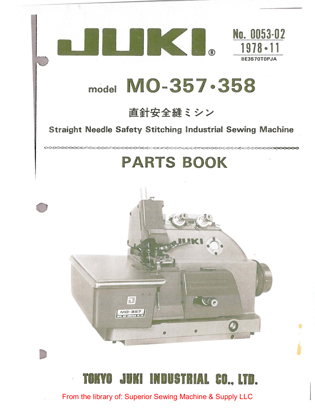 Juki MO-357, MO-358 User Manual - ManualMachine.com