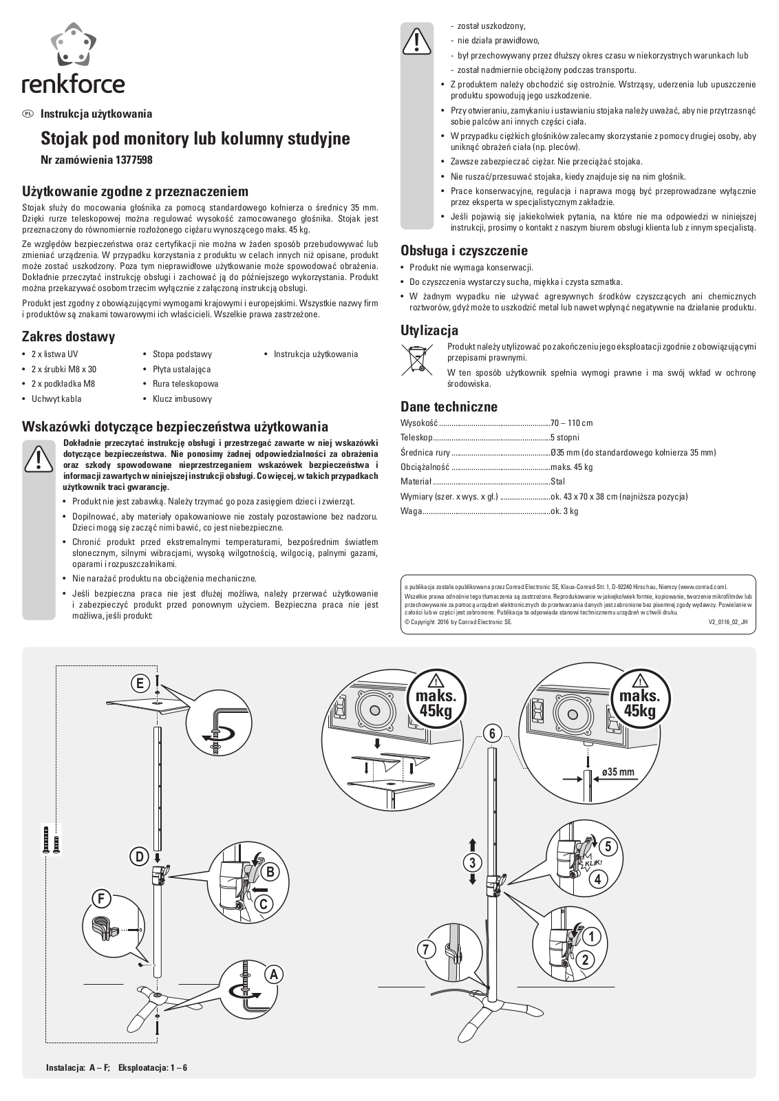 Renkforce 1377598 Operating Instructions