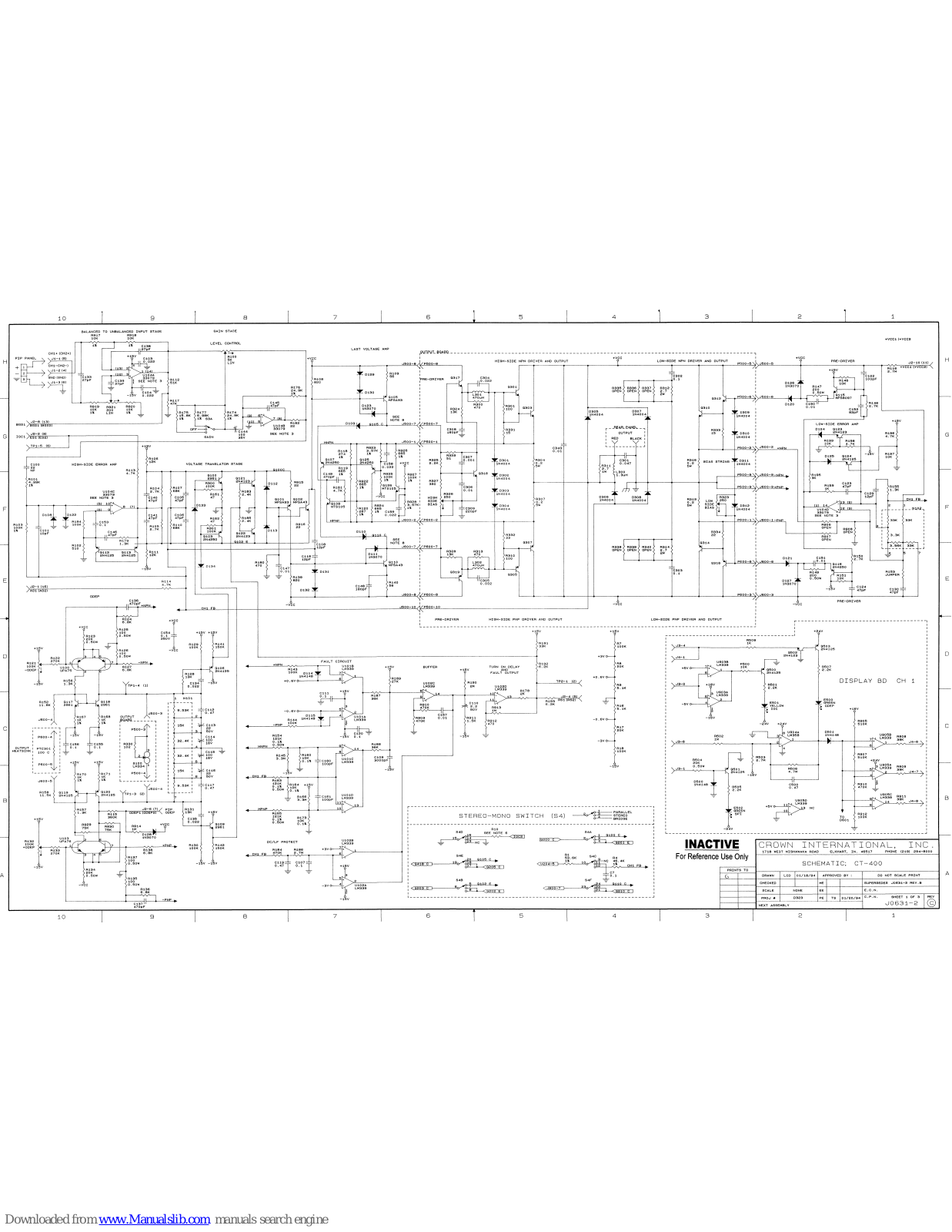 Crown Com-Tech CT-400 Wiring Diagram