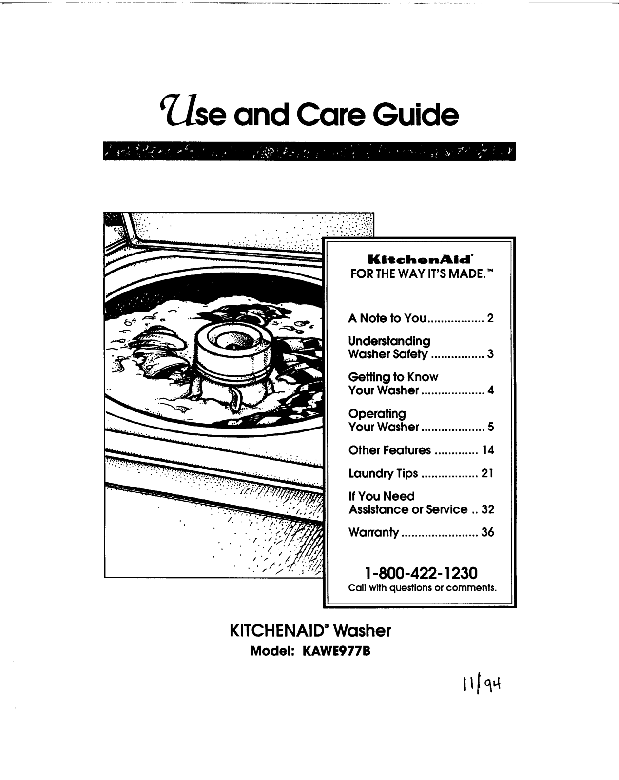 KitchenAid KAWE977B User Manual